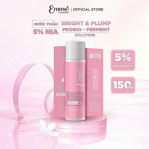  Nước Dưỡng Emmié by Happyskin 5% Nia Hỗ Trợ Dưỡng Sáng, Căng Mọng Da Bright & Plump Probio - Ferment Solution 150ml 