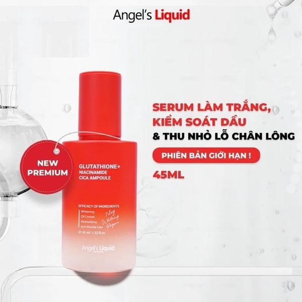  Serum  Angel's Liquid Hỗ Trợ Dưỡng Sáng, Kiểm Soát DầuGlutathione Plus Niacinamide Cica Ampoule 45ml 