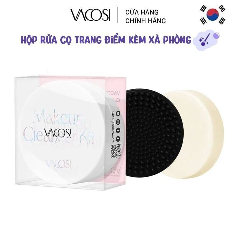 Hộp Rửa Cọ Trang Điểm Vacosi Kèm Xà Phòng Makeup Cleanser Kit - DC14