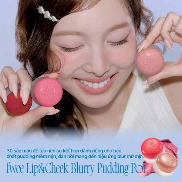  Son Bùn Kiêm Má Hồng Fwee Lip & Cheek Blurry Pudding Pot 5g 