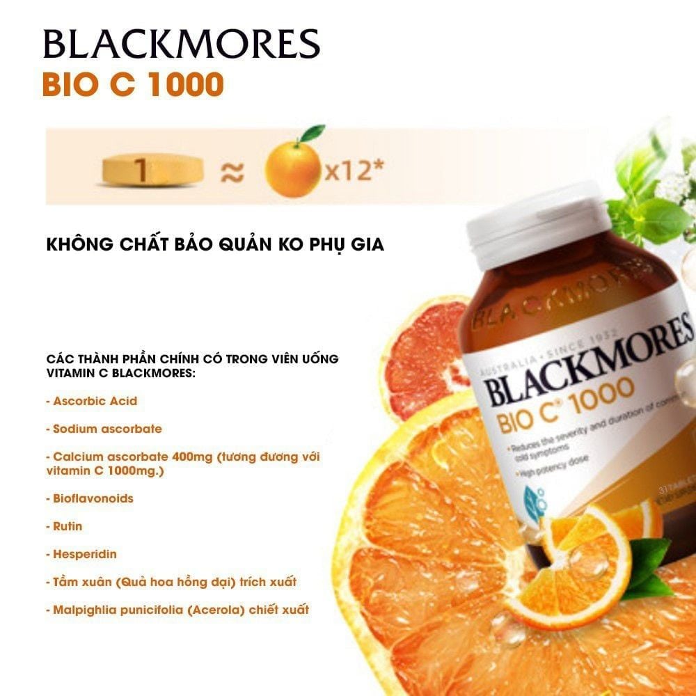 [31 Viên/Lọ] Viên Uống Bổ Sung Vitamin C Hỗ Trợ Tăng Sức Đề Kháng, Giúp Trắng Da Blackmores Bio C 1000mg (date 05/2026)