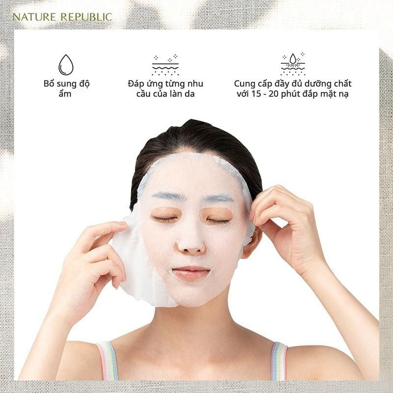 Mặt Nạ Dưỡng Ẩm Nature Republic Chiết Xuất Từ Thiên Nhiên Real Nature Mask Sheet 23ml