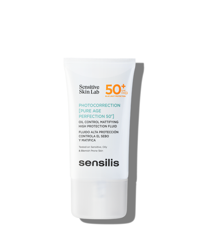 Kem Chống Nắng Sensilis Hỗ Trợ Kiểm Soát Nhờn Cho Da Dầu Mụn Photocorrection [Pure Age Perfection 50+] SPF 50+ 40ml