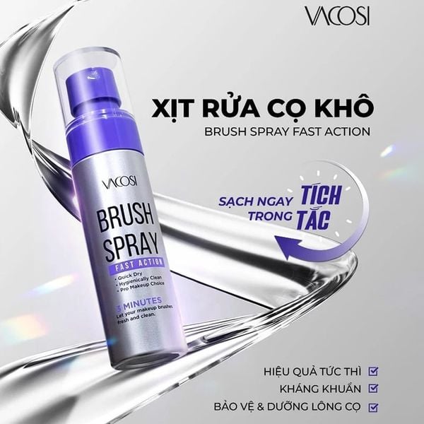  Xịt Rửa Cọ Khô Vacosi Brush Spray Fast Action RC05 60ml 