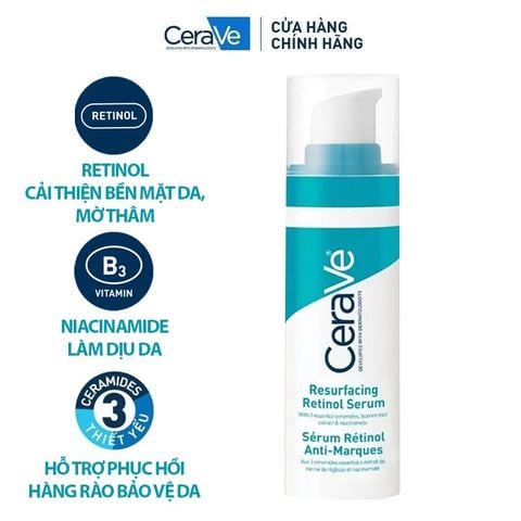 Serum Cerave Giúp Hỗ Trợ Mờ Thâm Mụn Resurfacing Retinol Serum 30ml