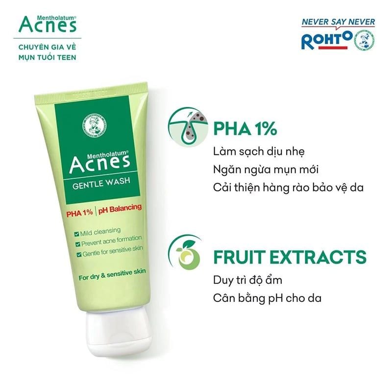 Sữa Rửa Mặt Acnes Dạng Gel Hỗ Trợ Giảm Mụn Gentle Wash 100g