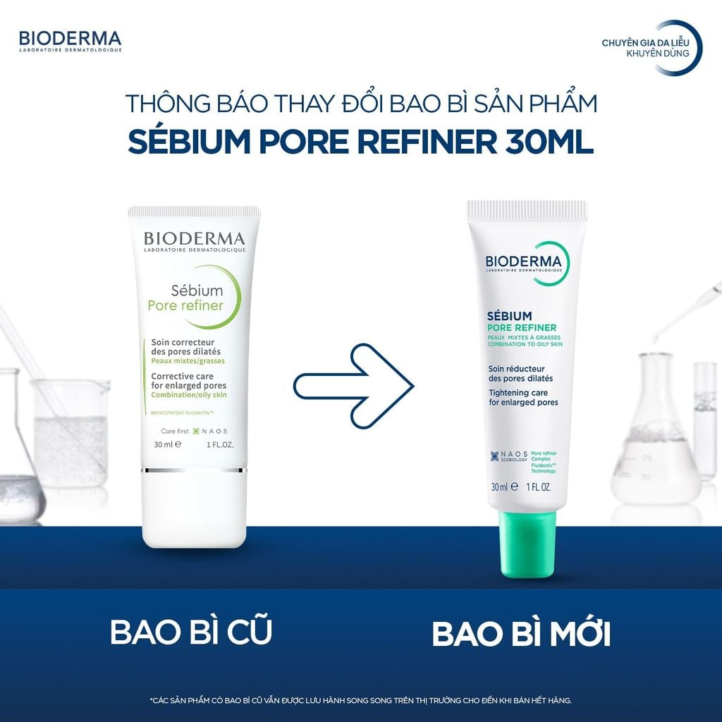 Kem Dưỡng Bioderma Thu Nhỏ Lỗ Chân Lông, Kiểm Soát Dầu Sebium Pore Refiner 30ml