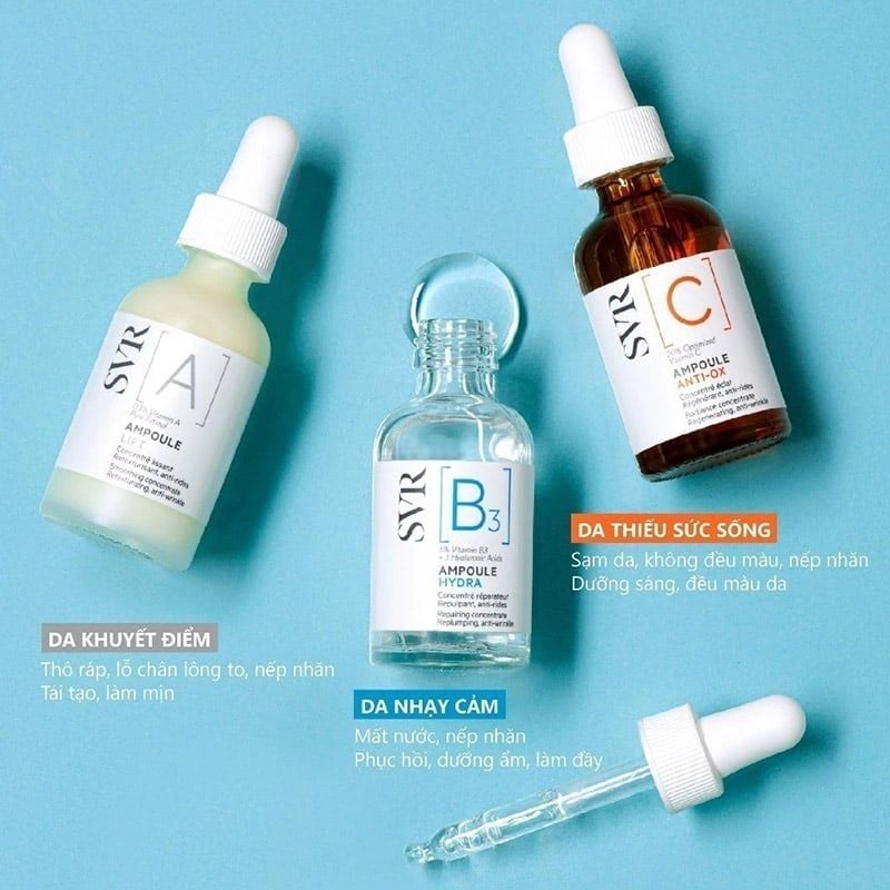 Serum SVR Dưỡng Ngăn Ngừa Nếp Nhăn, Phục Hồi Da Và Dưỡng Ẩm SVR B3 Ampoule Hydra 30ml
