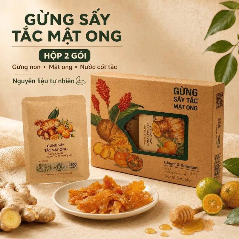 Hộp Gừng Sấy Tắc Mật Ong Nam Xanh JSC 40g