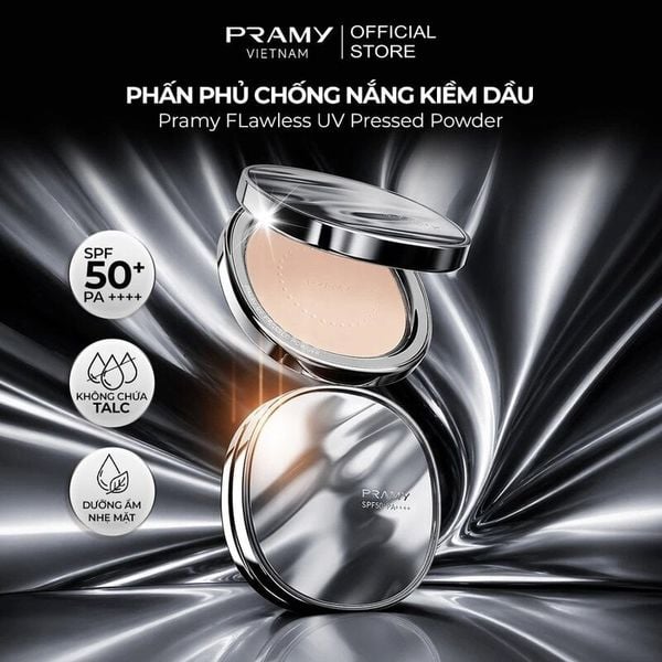  Phấn Phủ Pramy Chống Nắng Kiềm Dầu Flawless Uv Pressed Powder SPF50+ PA++++ 7g 