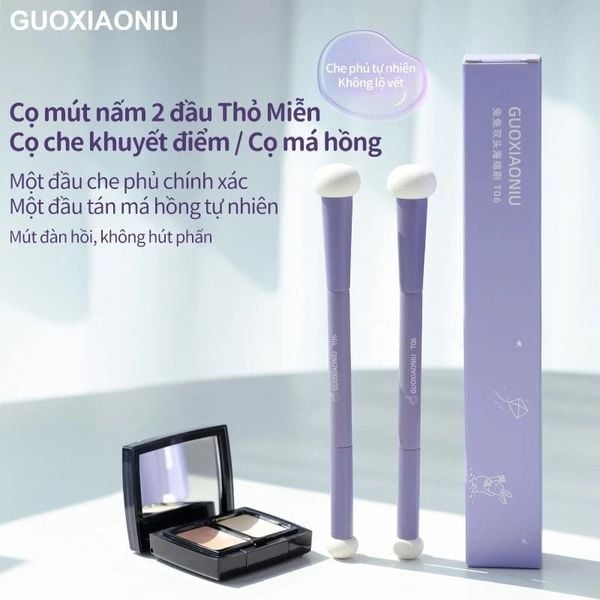  Cọ Che Khuyết Điểm Hai Đầu Guoxiaoniu Bunny Dual Head Sponge Brush 