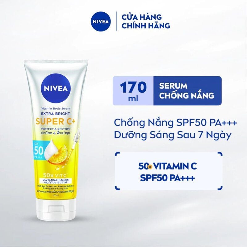 Serum Dưỡng Thể Dưỡng Sáng Da Nivea Vitamin Body Serum Extra Bright