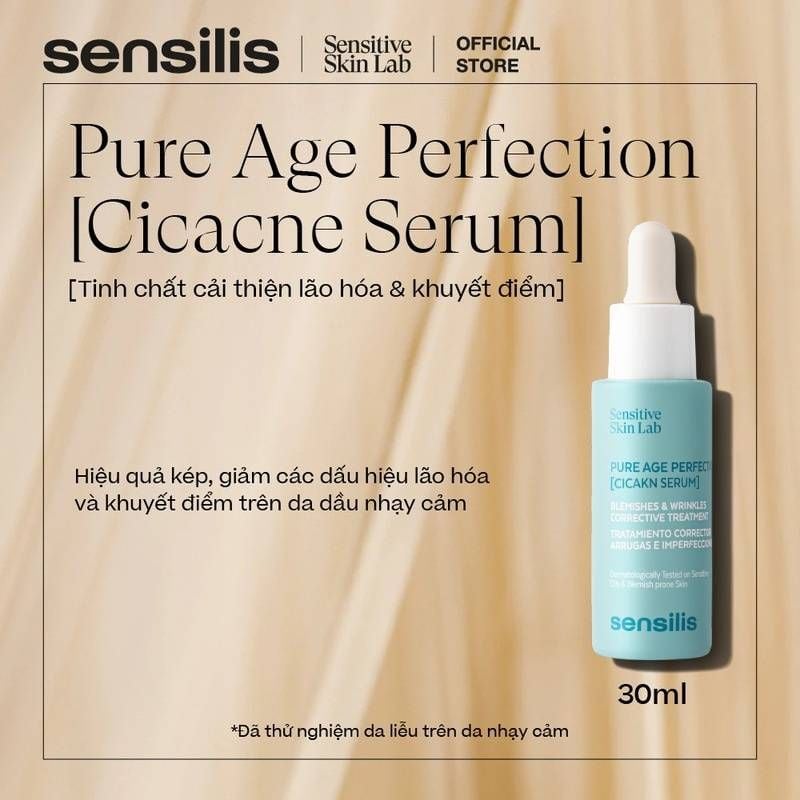 Serum Cải Thiện Nếp Nhăn & Khuyết Điểm Da Sensilis Pure Age Perfection [Cicakn Serum] 30ml