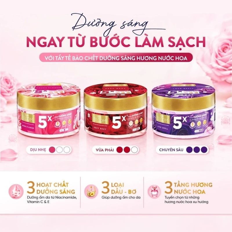Tẩy Tế Bào Chết Cindy Bloom Hỗ Trợ Dưỡng Sáng Da Hương Nước Hoa 220g