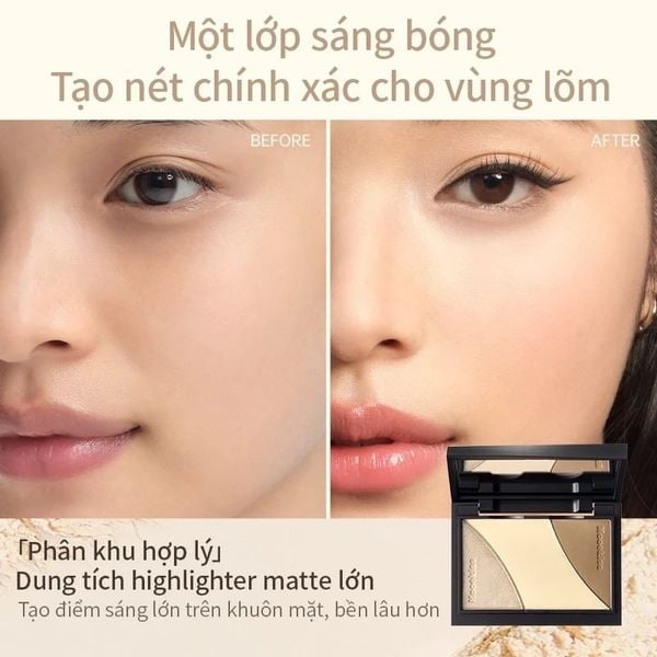  Bảng Tạo Khối Đa Năng Mooekiss Three-Color Sculpting Palette 