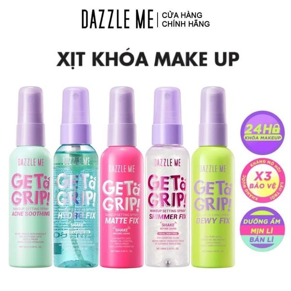  Xịt Khóa Nền DAZZLE ME Cố Định Trang Điểm Lâu Trôi Get A Grip Makeup Setting Spray 60ml 