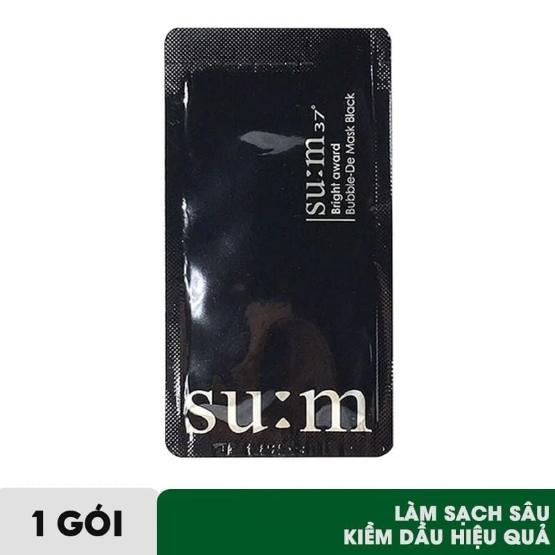 [Sample 2ml] Mặt Nạ Sủi Bọt Làm Sạch Sâu Lỗ Chân Lông Sum37 Bright Award Bubble-De Mask Black (dùng 2-3 lần)