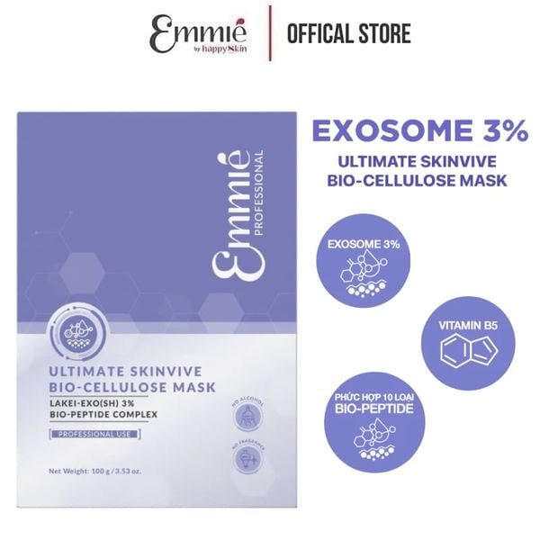  Mặt Nạ Phôi Dừa Emmié by Happyskin Hỗ Trợ Phục Hồi, Dưỡng Mịn Da Ultimate Skinvive Biocellulose Mask (hộp 4 miếng x 25g) 
