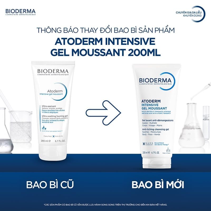 Gel Rửa Mặt Bioderma Dành Cho Da Khô, Viêm Da Cơ Địa Atoderm Intensive Gel Moussant
