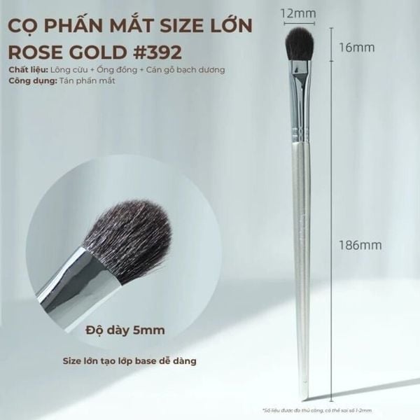  Cọ Phấn Mắt Lớn Guoxiaoniu Rose Gold #392 Large Eyeshadow Brush 