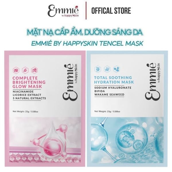  Mặt Nạ Emmié By HappySkin Cấp Ẩm, Dưỡng Sáng Da Tencel Mask 