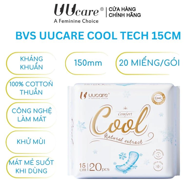Băng Vệ Sinh UUcare Kháng Khuẩn Hàng Ngày Cool Tech 15cm - 20 Miếng (Che tên sản phẩm khi giao hàng)