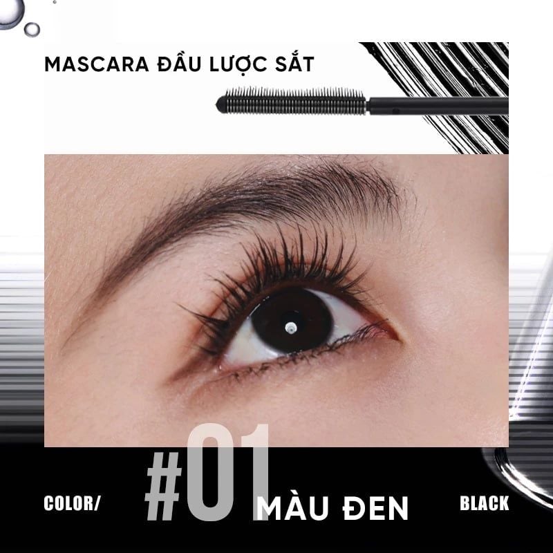 Mascara Judydoll Đầu Lược Sắt Giúp Mi Siêu Tơi, Cong Dài Feather Lash Iron Mascara 01 Black 3g