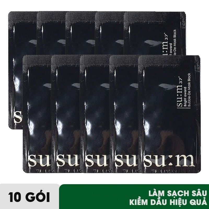 [Sample 2ml] Mặt Nạ Sủi Bọt Làm Sạch Sâu Lỗ Chân Lông Sum37 Bright Award Bubble-De Mask Black (dùng 2-3 lần)