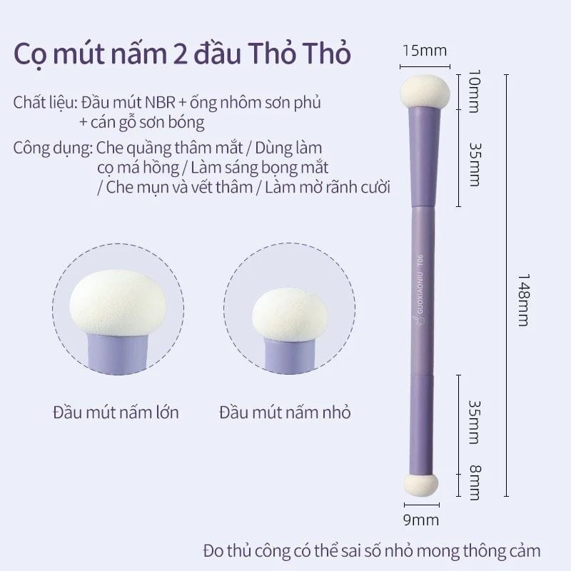 Cọ Che Khuyết Điểm Hai Đầu Guoxiaoniu Bunny Dual Head Sponge Brush