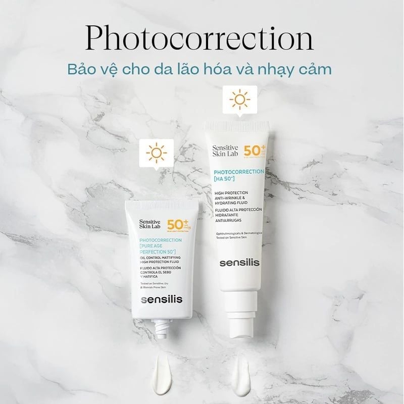 Kem Chống Nắng Phổ Rộng Dưỡng Ẩm, Ngừa Lão Hóa Sensilis Photocorrection [HA 50+] 50ml