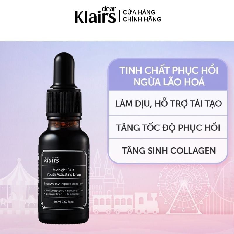 Serum Klairs Làm Dịu, Phục Hồi Da Klairs Midnight Blue Youth Activating Drop 20ml