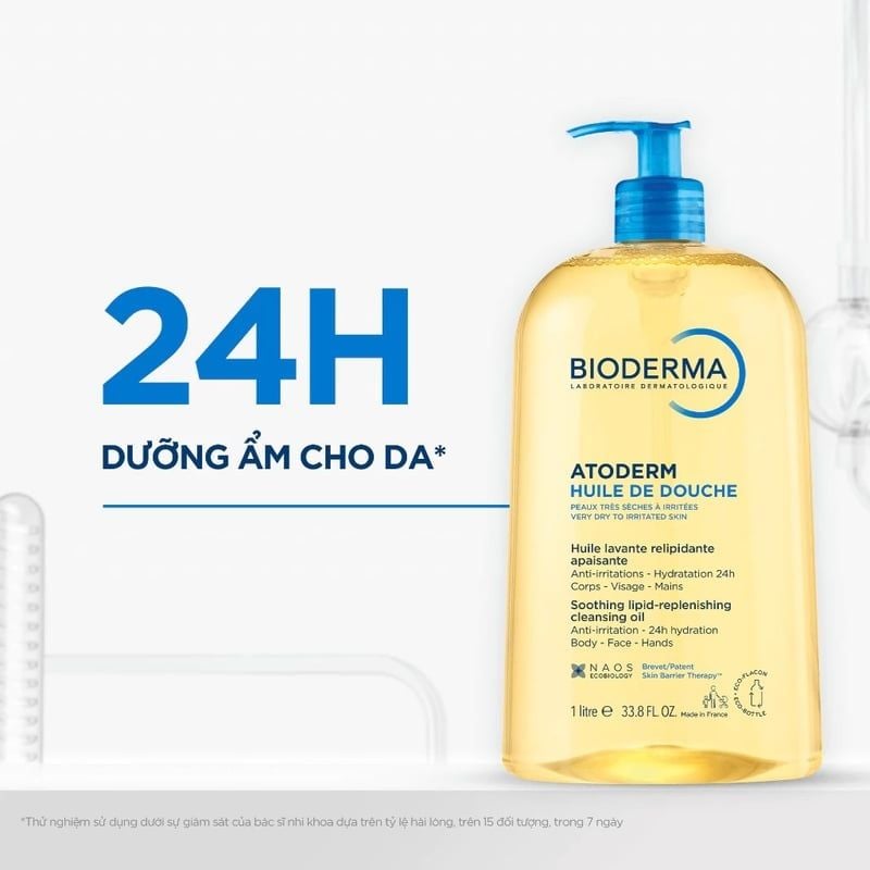 Dầu Tắm Bioderma Làm Sạch, Làm Dịu Cho Da Khô, Nhạy Cảm Atoderm Huile De Douche 1000ml