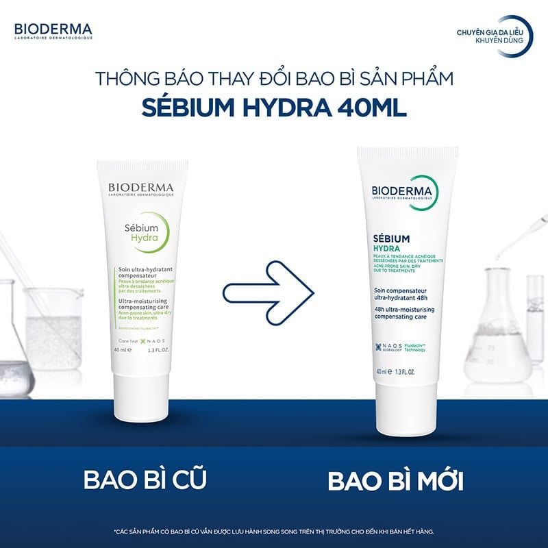 Kem Dưỡng Bioderma Cấp Nước, Làm Dịu Da Cho Da Mụn Sebium Hydra 40ml