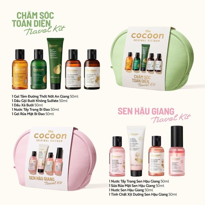 Bộ Chăm Sóc Toàn Diện Cocoon Travel Kit 1: Complete Skincare Set 5pcs