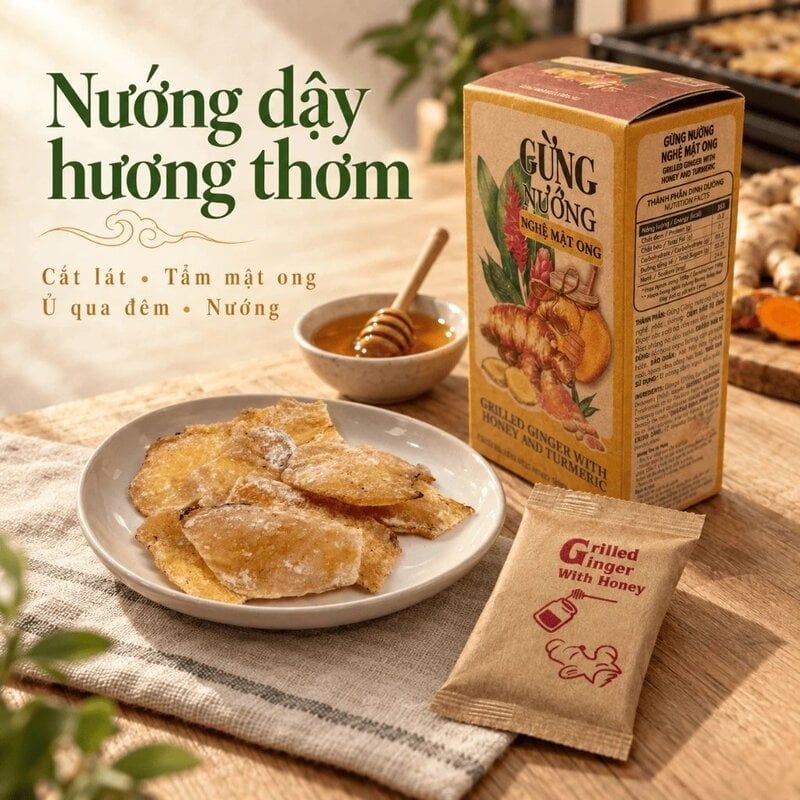 Hộp Gừng Nướng Nghệ Mật Ong Nam Xanh JSC 80g