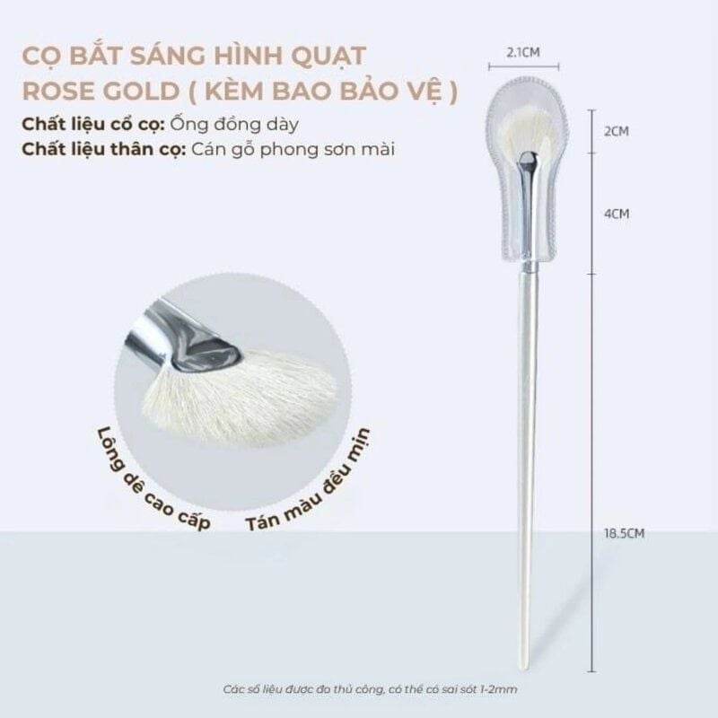Cọ Highlight Hình Quạt Guoxiaoniu Rose Gold #360 Fan Highlighter Brush