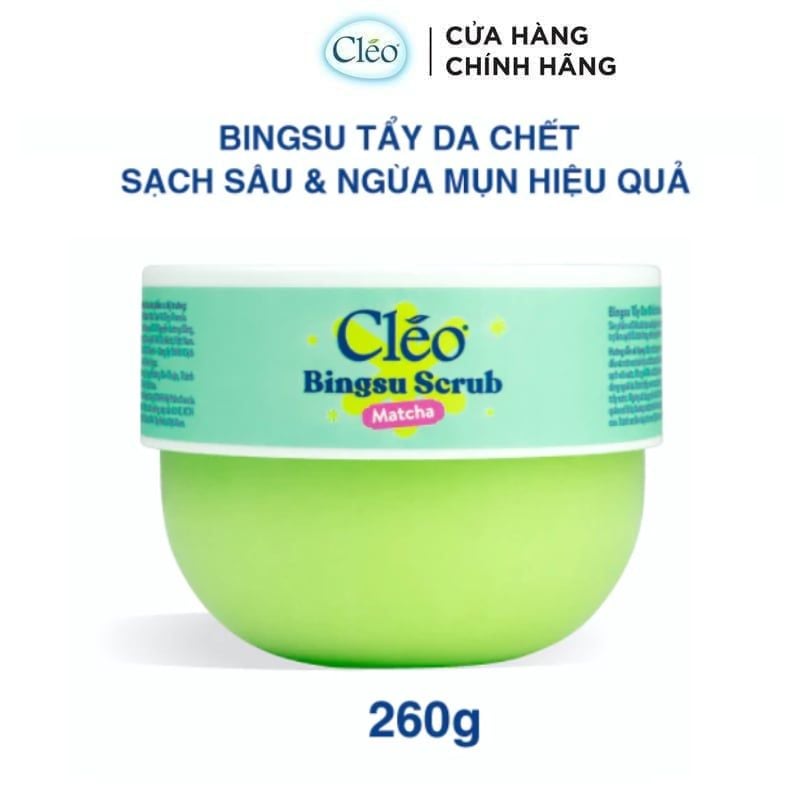 Tẩy Da Chết Cleo Matcha Làm Sạch Sâu, Ngừa Mụn Bingsu Scrub Matcha 260g