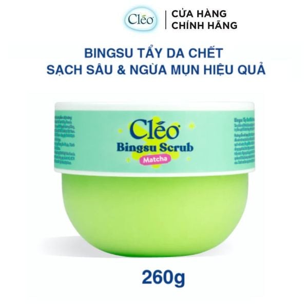  Tẩy Da Chết Cleo Matcha Làm Sạch Sâu, Ngừa Mụn Bingsu Scrub Matcha 260g 
