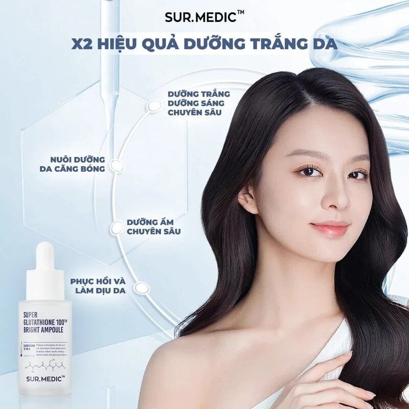Huyết Thanh Sur.Medic+ Hỗ Trợ Dưỡng Sáng, Mờ Thâm Super Glutathione 1000™ Bright Ampoule 32ml