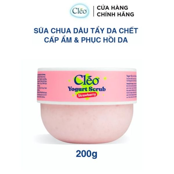  Tẩy Da Chết Cleo Làm Sạch Dịu Nhẹ, Cấp Ẩm Cho Da Yogurt Scrub Strawberry 200ml 