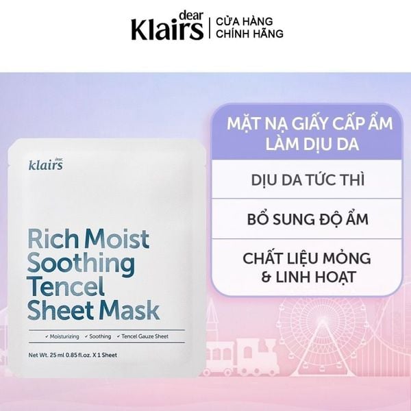  Mặt Nạ Klairs Dưỡng Ẩm, Bảo Vệ Da Khỏe Mạnh Rich Moist Soothing Tencel Sheet Mask 