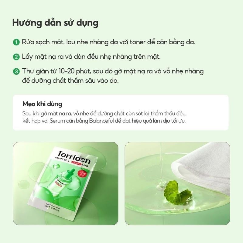 Mặt Nạ Làm Dịu, Kiểm Soát Da Torriden Balanceful Control Mask 24ml