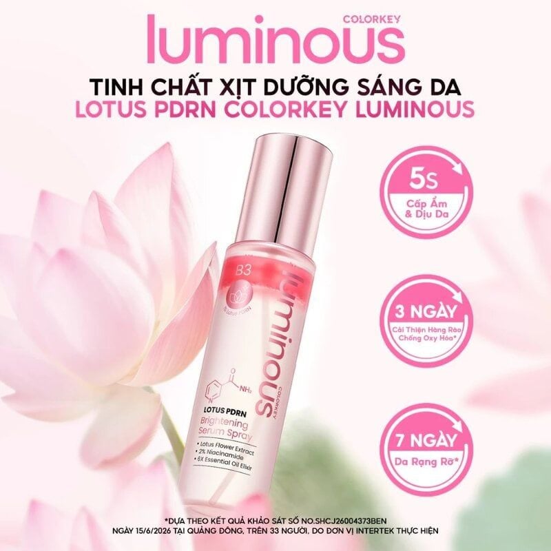 Serum Xịt Dưỡng Hỗ Trợ Sáng Da Colorkey Luminous Lotus Pdrn Brightening Serum Spray