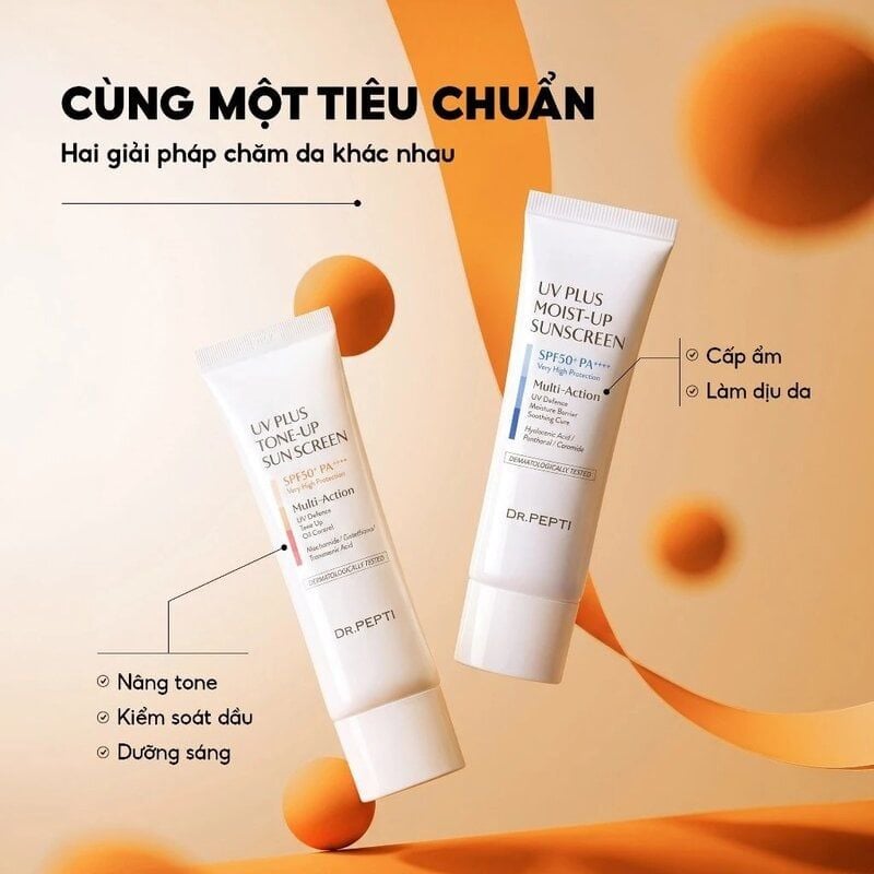 Kem Chống Nắng Dr.Pepti UV Plus Sunscreen SPF50+ PA++++ 50ml