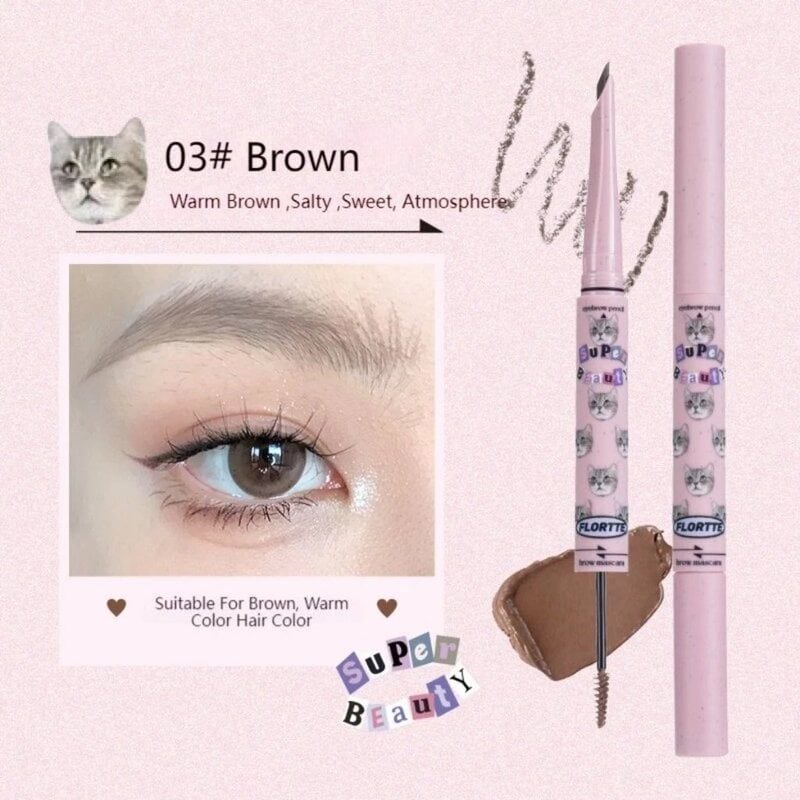 Chì Kẻ Mày 2 Đầu FLORTTE I Am Super Beauty Eyebrow Pencil & Brow Mascara