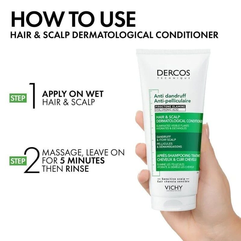 Dầu Xả Vichy Làm Sạch Gàu, Hỗ Trợ Giảm Ngứa, Dưỡng Ẩm Cho Tóc & Da Đầu Laboratoires Dercos Technique Anti Dandruff Hair & Scalp Dermatological Conditioner 200ml