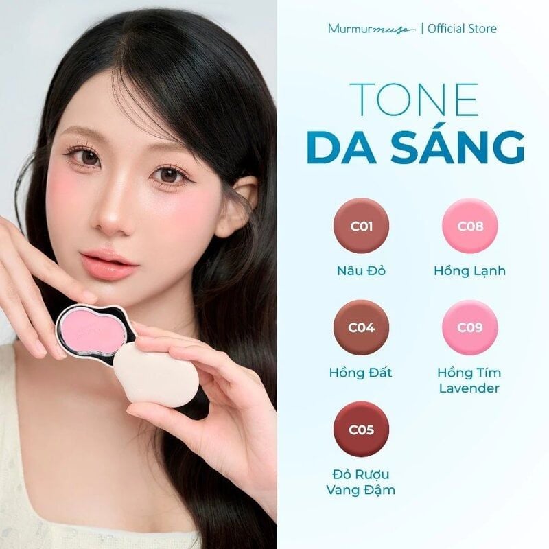 Phấn Má Hồng Murmurmuse Đám Mây Mịn Lì Light Powder Cream Blush 5g