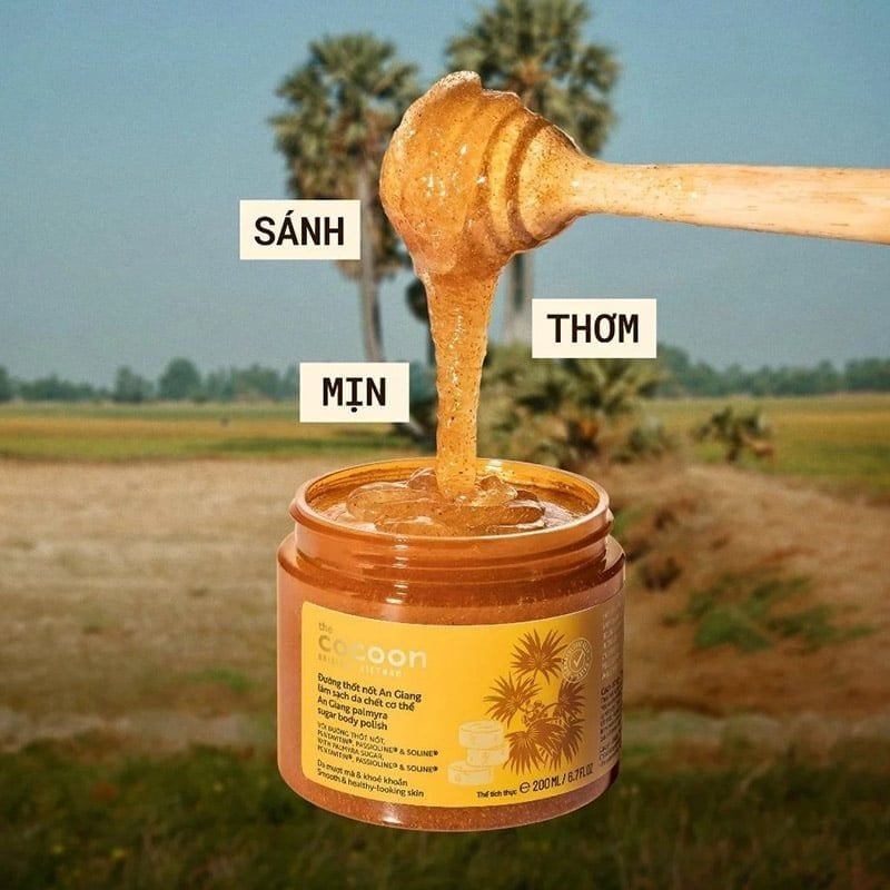 Tẩy Da Chết Body Cocoon Đường Thốt Nốt An Giang Palmyra Sugar Body Polish - túi refill 200ml