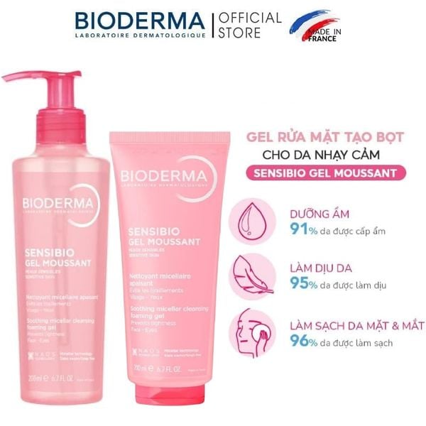  Sữa Rửa Mặt Dạng Gel Bioderma Cho Da Nhạy Cảm Sensibio Gel Moussant 