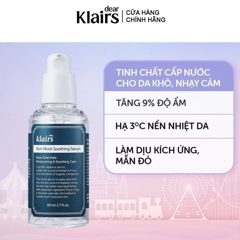 Serum Klairs Dưỡng Ẩm Sâu Klairs Rich Moist Soothing Serum 80ml